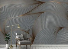 3D Abstract Linear Wallpaper Wall Mural Removable Self-adhesive Sticker 180