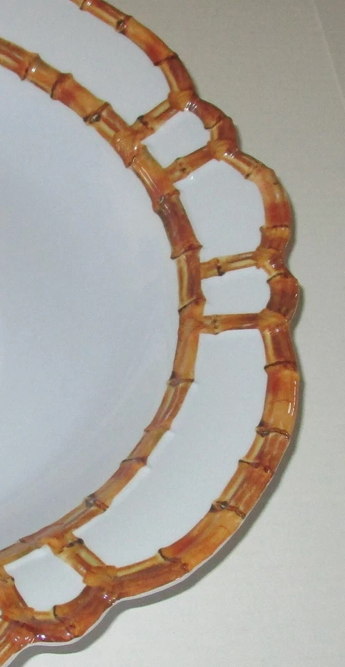 TOMMY BAHAMA White MELAMINE 15” SERVING BOWL Accent edge SALAD~PASTA — 第 3/3 张图片