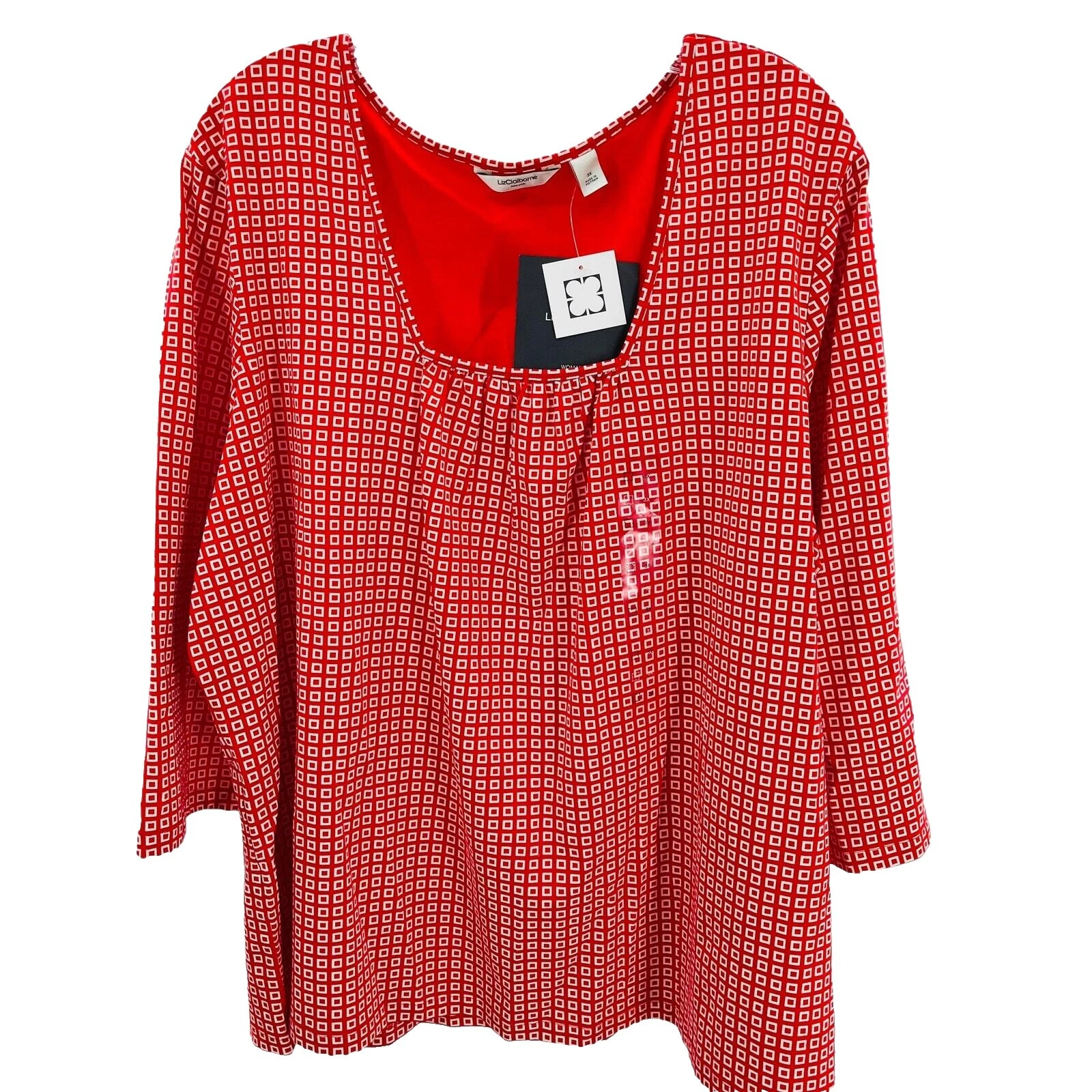 Camisetas geométrico Liz Claiborne algodón para mujeres