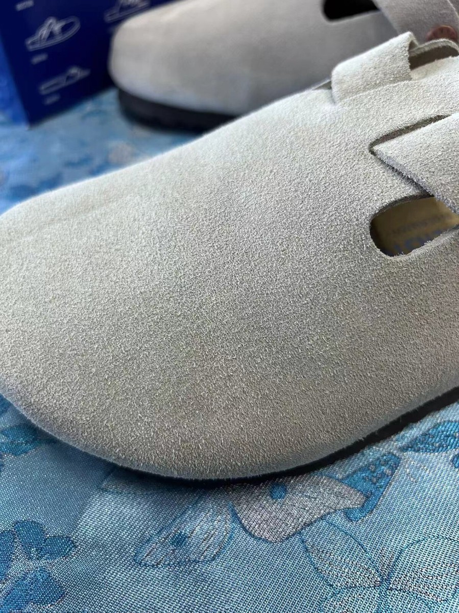 Birkenstock Boston Men Women Shoes Taupe Suede Leather Birkenstock Boston Men Women Shoes Taupe Suede Leather
