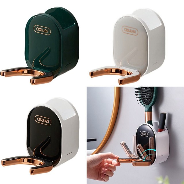 Hair Dryer Holder with Storage Bracket Bathroom Shelf Foldable Hairdryer Rack Hair Dryer Holder with Storage Bracket Bathroom Shelf Foldable Hairdryer Rack