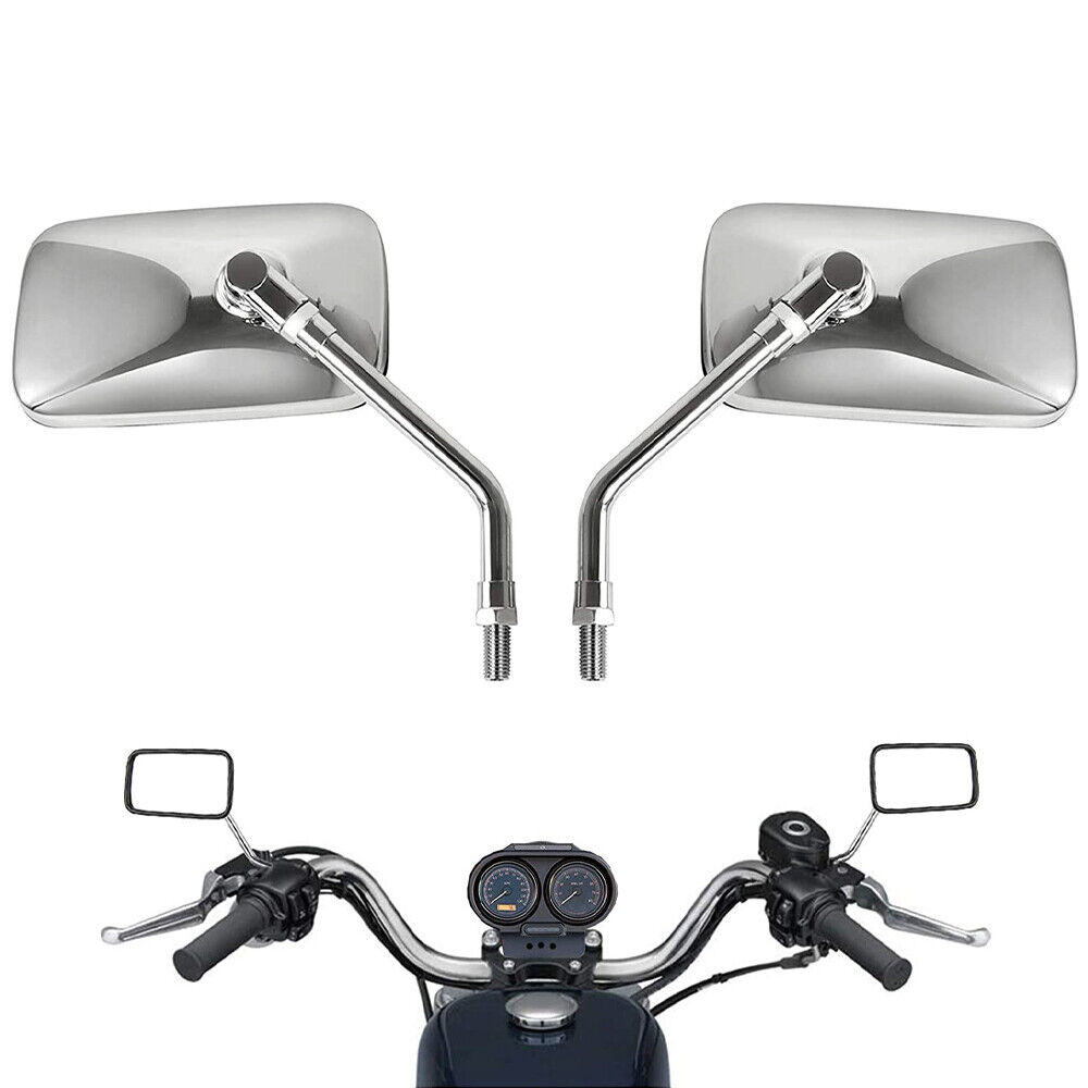 For Suzuki Intruder 800 1400 1800 Chrome Rectangle Motorcycle Rear View  Mirrors