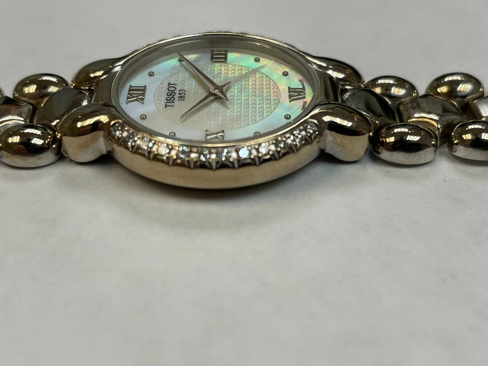 Tissot 18k White Gold Diamond Watch Le Locle Mother of Pearl round link ladies - Image 3 of 4