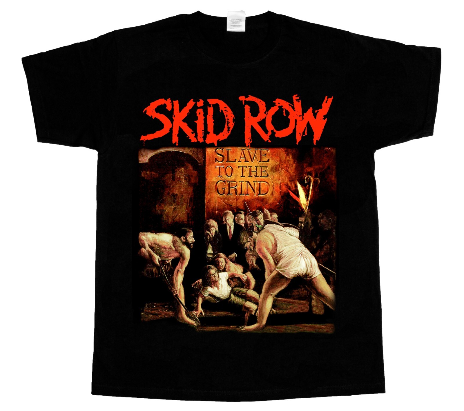 FILA T SHIRT SKID ROW SLAVE TO THE GRIND '91 NUOVA NERA a maniche lunghe