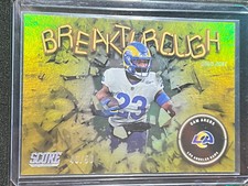 2022 Panini Score Cam Akers Breakthrough SSP GoldZone #/50 Chargers Insert