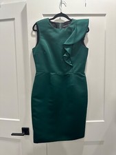 zara midi cocktail dress large sleeveless / green / size L fits like 8