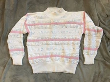 Pink Le Moda Knitwear Spring Sweater HandLoomed Vtg Ugly Soft