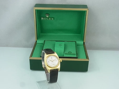 Rolex Oyster Bubble Black 18K/750 Gold Manual Winding Class second vintage mens watch