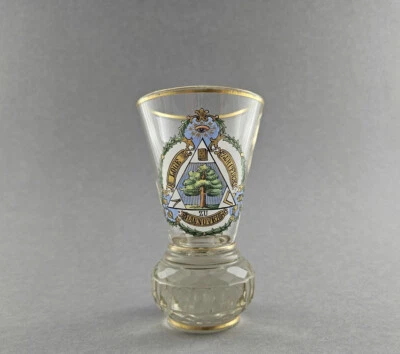Freimaurer - Logenglas "Loge zur Ceder Hannover" dat. Juni 1909. Josephinenhütte - Bild 1 von 4