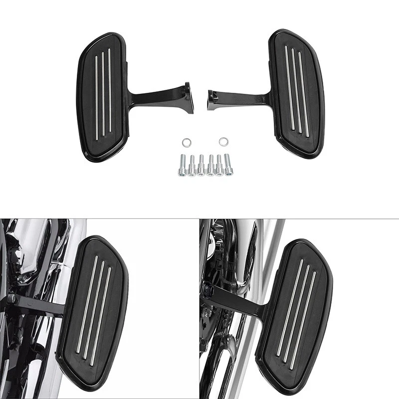 Tableros de piso negros para pasajeros aptos para Harley Touring Electra Road Glide 1993-2025 Foto 4 de 4