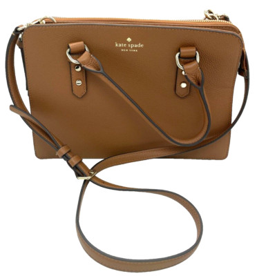 Kate Spade Lise Mulberry Street Medium Brown Leather Crossbody Bag Gold Hardware