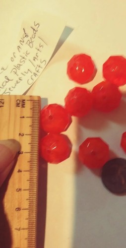 Vintage geerntete orange Kunststoff Kristall Perlen 10 Stück für Schmuck/Kunst/Basteln - Bild 7 von 7