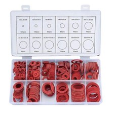 600Pc Fibre Washer Assorted 12 Size Red Steel Fiber Flat Washer Kit Flat Tool UK