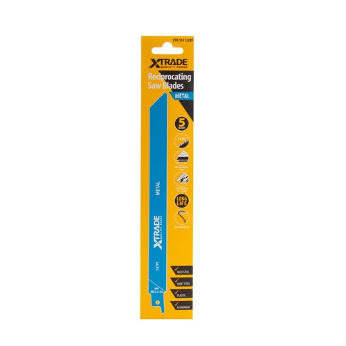 Paquete de 5 hojas de sierra recíprocas de corte de metal flexible XTrade SS1122BF - Imagen 3 de 3