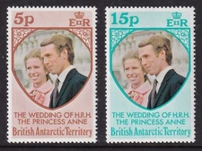 BRITISH ANTARCTIC TERRITORY 1972 QEII Royal Wedding set of 2 SG 59-60 MNH/**