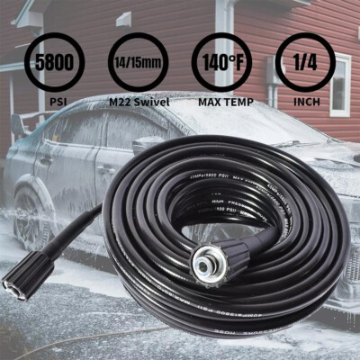 #ad High Pressure Washer Hose 15m 50ft 5800PSI M22 14mm Power Washer Extension Hose $24.98