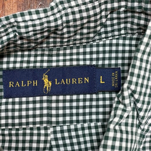 Polo Ralph Lauren Shirt Mens Large Green Check Button Up Casual Preppy - Picture 4 of 12