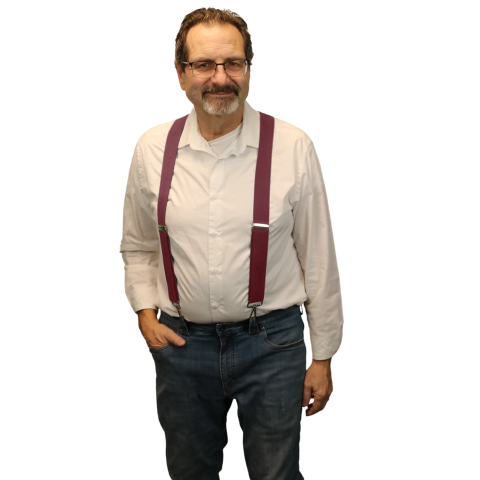 Tirantes para hombre - Varios colores, bucle de cinturón en Y gatillo a presión, hechos en EE. UU. Foto 4 de 4