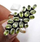 8.20 Gm 925 Sterling Silver Wonderful Peridot Cut Stone Fine Ring 9.2" US M-1635