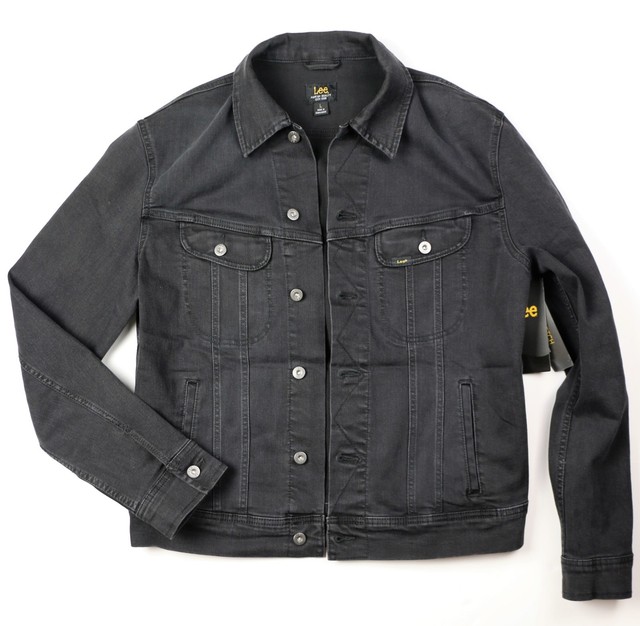 New Lee Men's Denim Jacket Trucker Riders Black Color Sizes S, M, L, XL