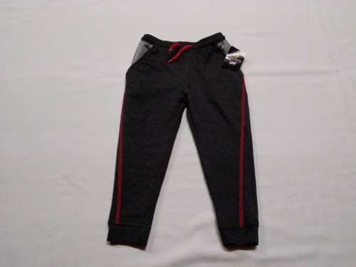 Body Glove Performance Joggers Boys Sz-4 Drawstring Dk Gray W/Red NWT