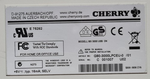 Mechanische Tastatur Cherry G80-3000 LPCEU (QWERTY, USB, MX black) - Bild 3 von 3