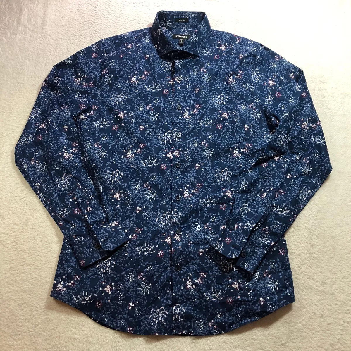 Express mens clearance floral dress shirts