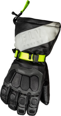 FLY RACING GLACIER SNOW GLOVES - BLACK/GREY/HI-VIS - SNOWMOBILE/SNOWBOARD/SKIING