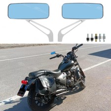 Chrome Motorcycle Rectangle Rearview Side Mirrors For Keeway Superlight 125 LE