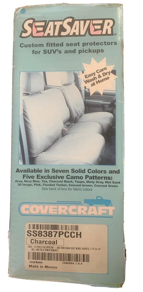 Fundas de asiento Covercraft SS8387PCCH SeatSaver carbón para 09-10 F-150 Super Crew Foto 3 de 3