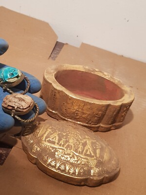 Rare Antique Ancient Egyptian Jewelry Box Rings Scarab good luck 2480  BC