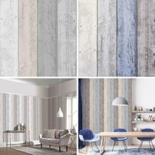 Legno Verniciato Assi Carta da Parati Realistico Affliggere Rustico - Grigio &