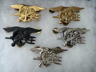 Complete 1970's US NAVY SEAL TRIDENT INSIGNIA BADGE COLLECTION OFFICER ...