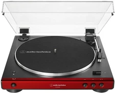 audio-technica AT-LP60XBT-RD Red FullyAuto Bluetooth Belt-Drive Turntable/preamp