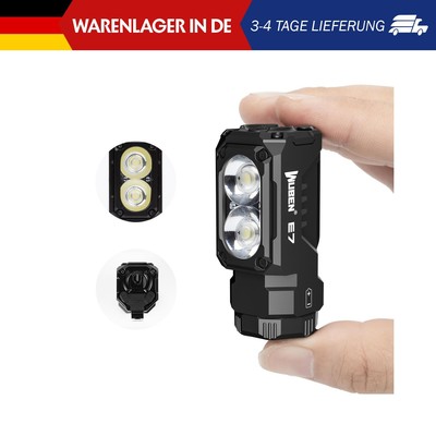 WUBEN E7 1800 Lumen wiederaufladbare Mini-Taschenlampe mit Magnet   superhelle 6