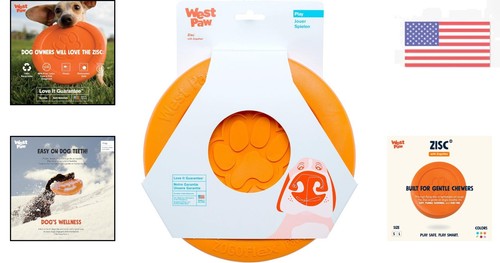Zogoflex Large Dog Flying Disc - Aerodynamic Fetch Toy & Travel Bowl, Tangerine - Picture 2 of 7