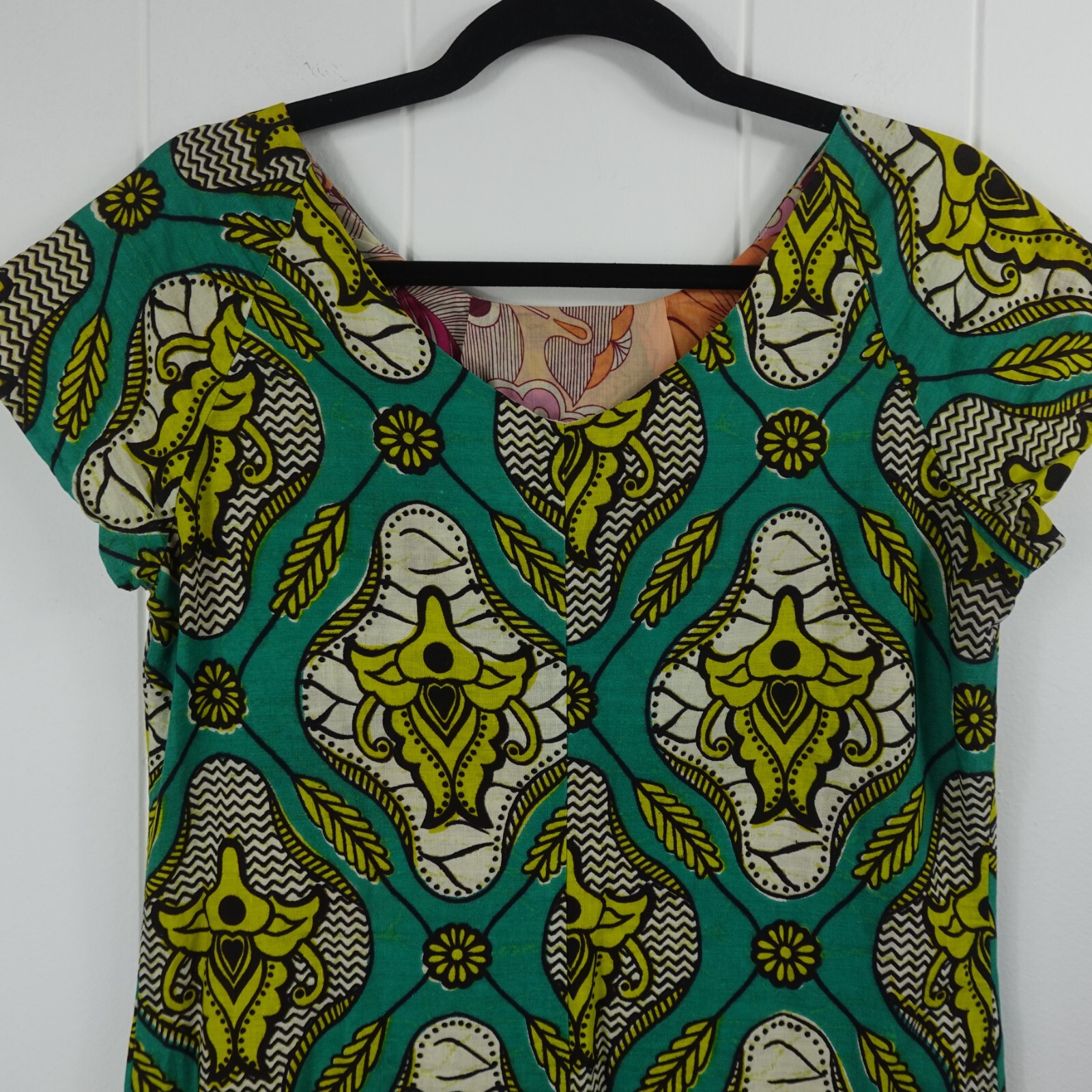 Dema Womens Abstract Floral Cotton Dress Medium