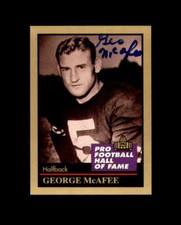 George McAfee Hand Signed 1991 Pro Football HoF Chicago Bears Autograph