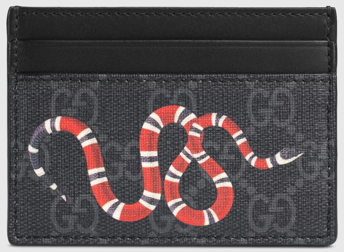 Gucci kingsnake print gg supreme card case cheap