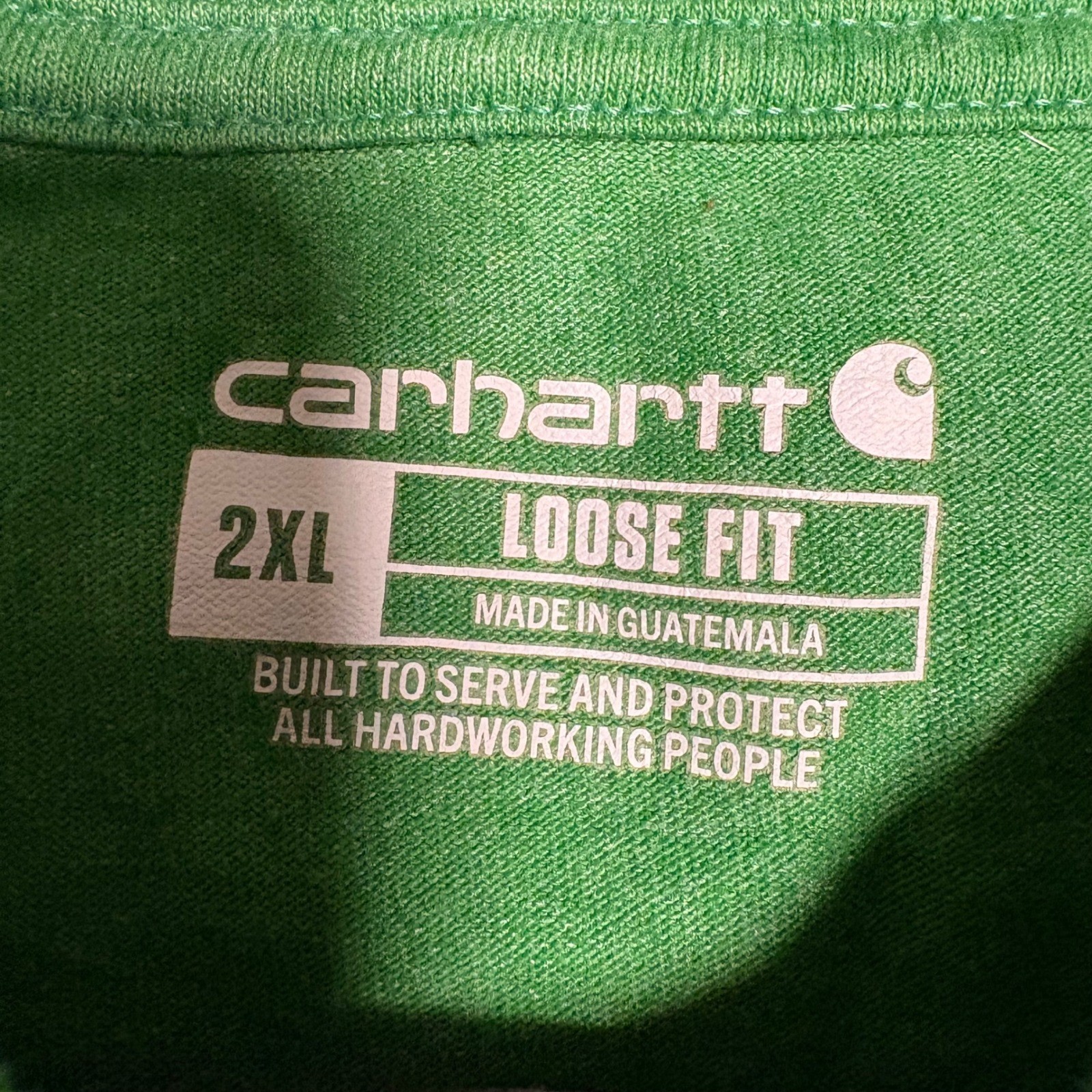 Carhartt Mens 2XL Loose Fit Heavyweight Long Sleeve Pocket T-Shirt Green thumbnail 4