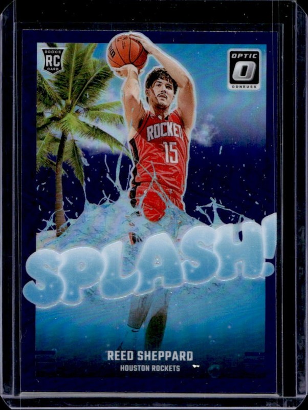 2024-25 Panini Donruss Optic Reed Sheppard Splash! RC Purple Rookie #13 Rockets