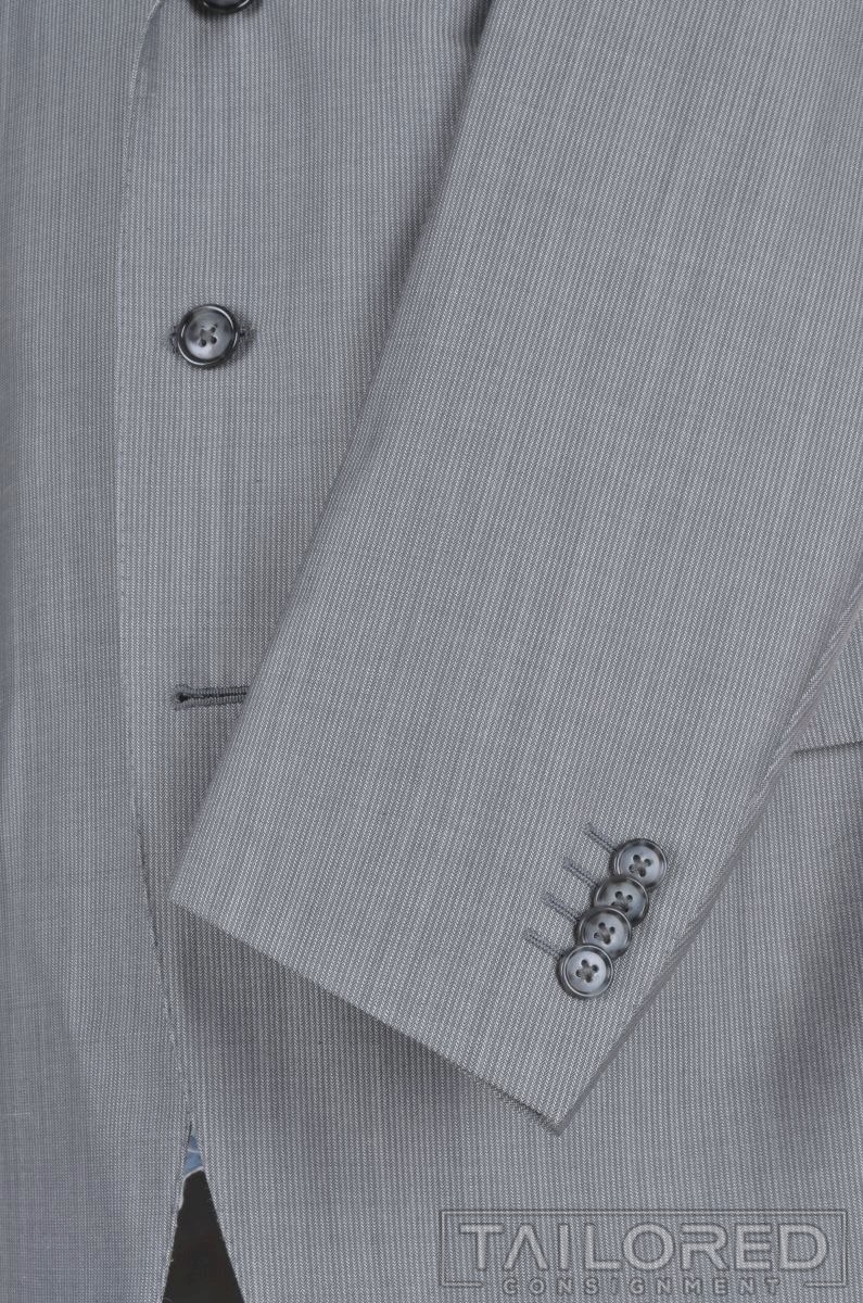 CORNELIANI Solid Gray Striped Wool Blazer Sport C… - image 6