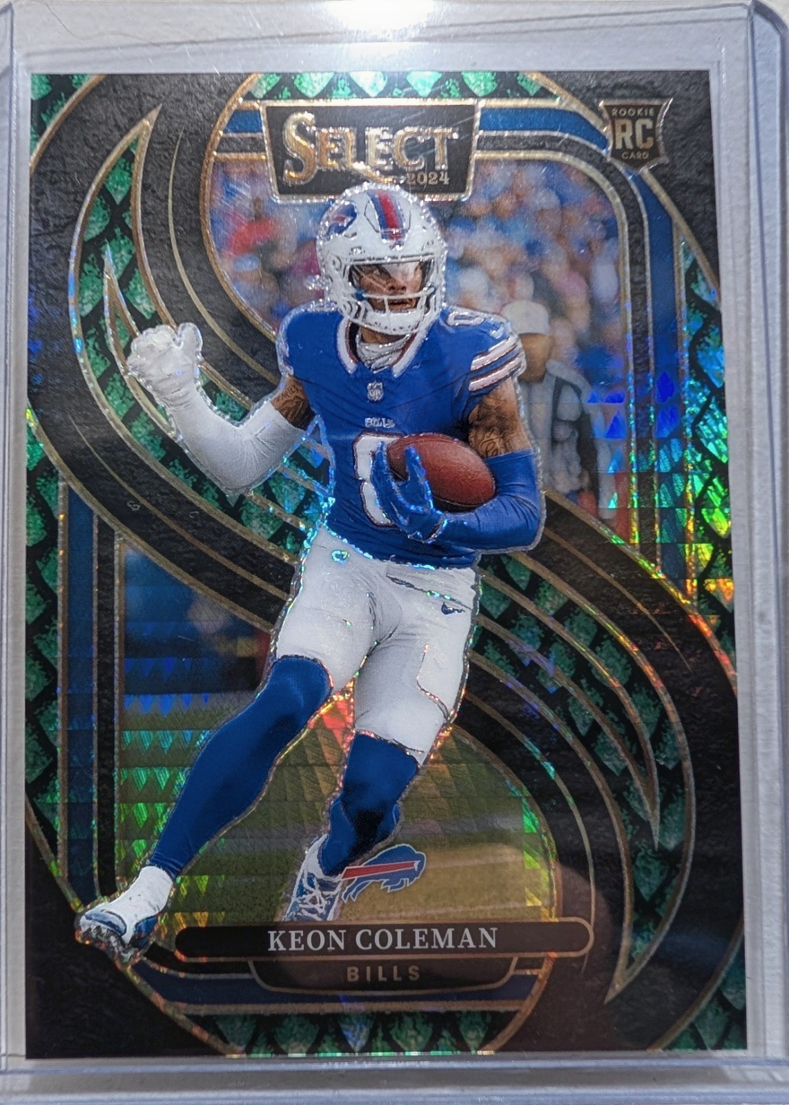 2024 Panini Select - Premier Level Keon Coleman #153 Dragon Scale Prizm /81 (RC)