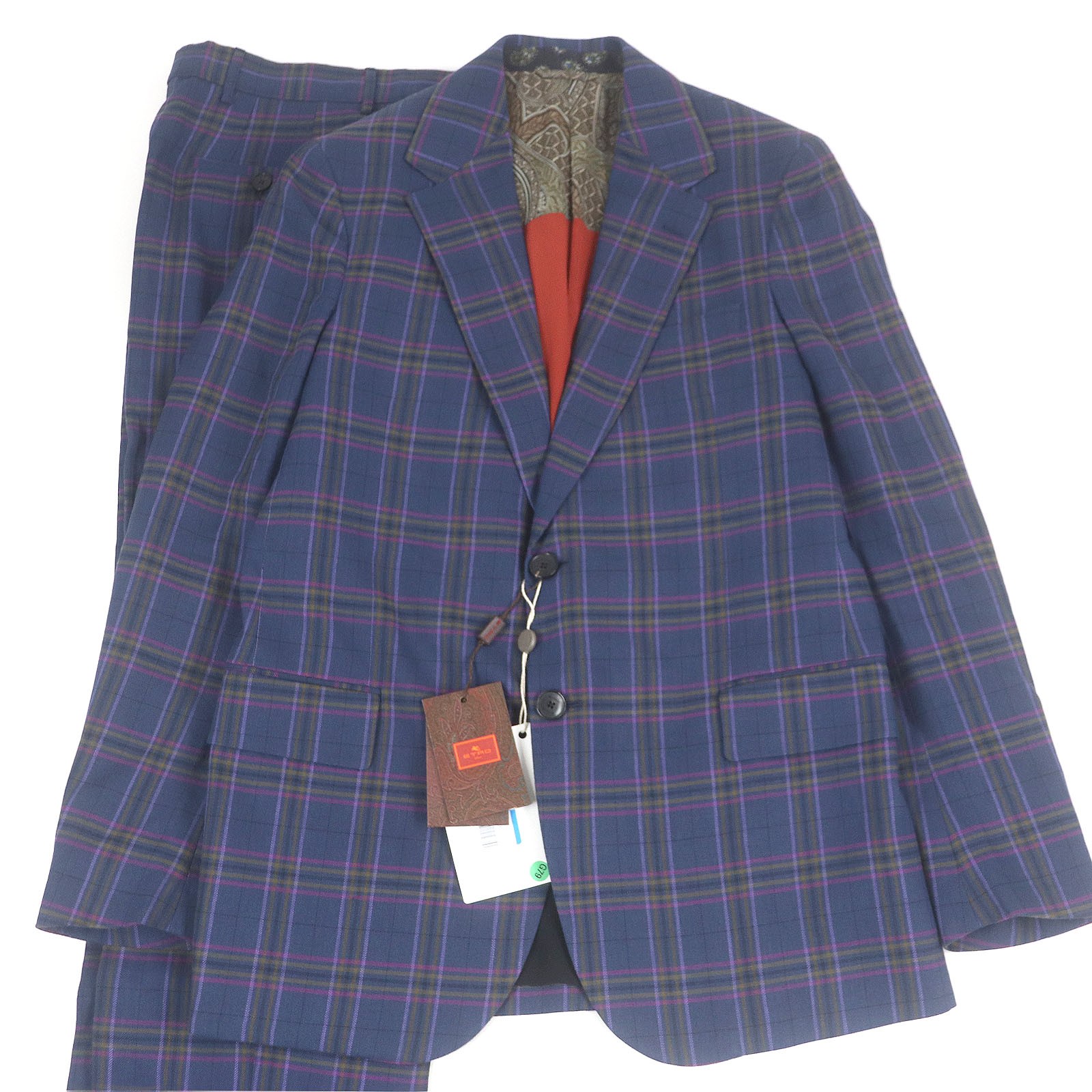 ETRO two-piece set Check Pattern Single Suit Top … - image 1