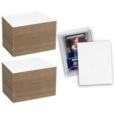 100 PCS White Corrugated Cardboard Sheets Trading Card Protector 3.5x4.5 Inch