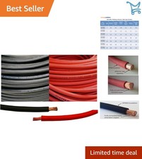 8 Gauge Copper Welding Battery Cable 50 Feet Black and Red Flexible Wire