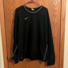 Vintage 90s Nike FIT Fleece Crewneck Sweatshirt Black XL