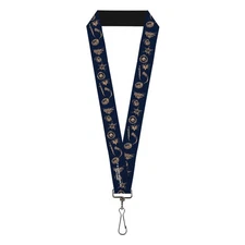 Buckle-Down Baldur's Gate III Lanyard, Baldurs Gate III Title Logo and Icons Blu