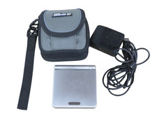 Nintendo Game Boy Advance SP Game Console Silver w/ Charger and Carrying Case