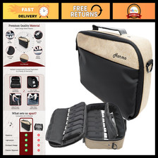 Harmonica Carrying Case with Shoulder Strap - Holds 14 Harmonicas, Mic  Cable P